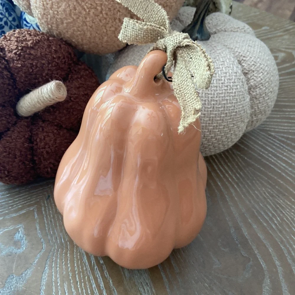 NEW! Rae Dunn Ceramic Farmhouse Harvest Gourd Pumpkin Birdhouse